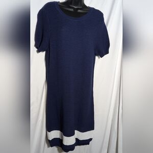 NWT‎ Margaritaville Navy & White Swim Sweater Dress Cover Up, Beach, Summer Sz M